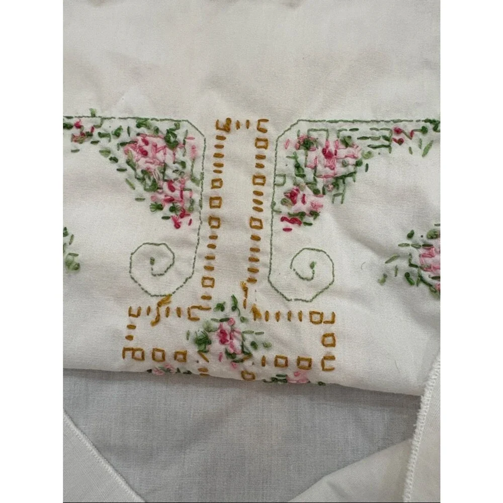 White cross stitched Cross pillowcase